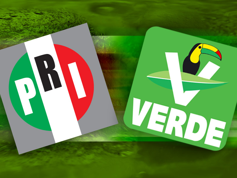 Resultado de imagen para fotos partido verde y pri sin alianza}