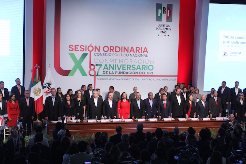 LX sesión ordinaria del Consejo Nacional del PRI la cual celebró el 87 aniversario de la fundación del partido. Foto: Adolfo Vladimir /Cuartoscuro